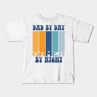 Dad by day gamer by night Kids T-Shirt